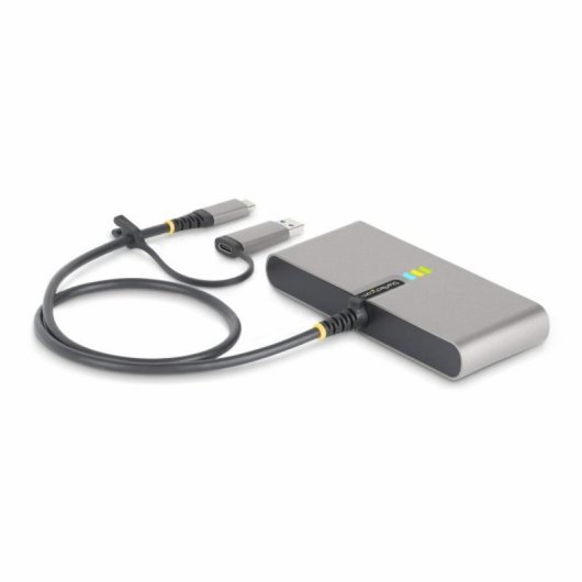 Concentrador USB StarTech.com HB31C2A1CS RS232 Ethernet Gigabit 2xUSB 100W PD Gris
