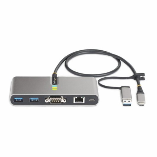 Concentrador USB StarTech.com HB31C2A1CS RS232 Ethernet Gigabit 2xUSB 100W PD Gris