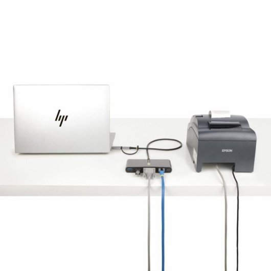 Concentrador USB StarTech.com HB31C2A1CS RS232 Ethernet Gigabit 2xUSB 100W PD Gris