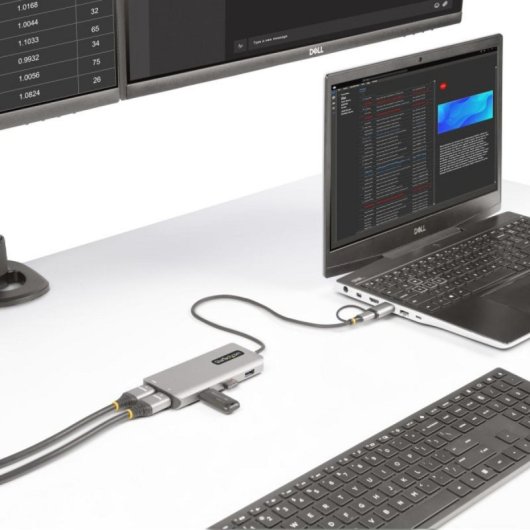 Adaptador Multiporto USB-C StarTech.com HDMI Duplo 4K30Hz 3x USB-A 5 Gbps Prata