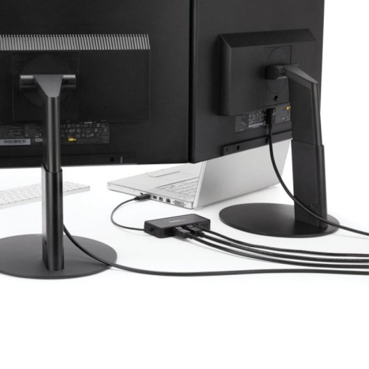 StarTech USBA2DPGB Docking Station USB-A 3.0 com Dual DisplayPort 4K/60Hz e Ethernet Preto