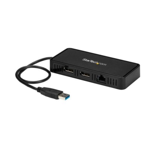 StarTech USBA2DPGB Docking Station USB-A 3.0 com Dual DisplayPort 4K/60Hz e Ethernet Preto