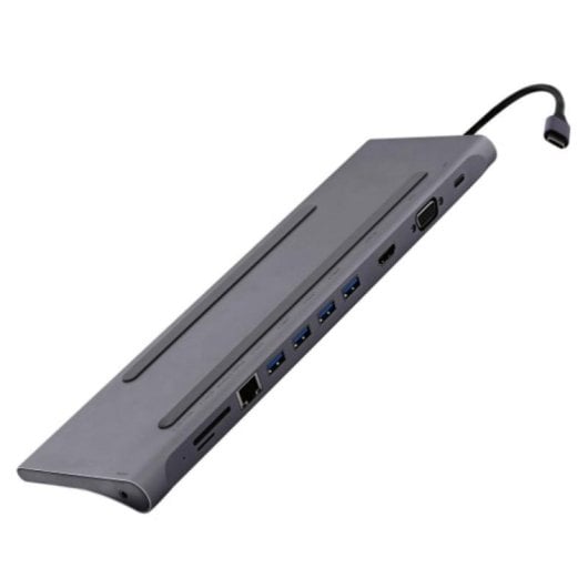 Dock Station T'nB DOCKUSBC11 USB-C 4xUSB-A HDMI VGA Ethernet Lector SD/MicroSD Plata