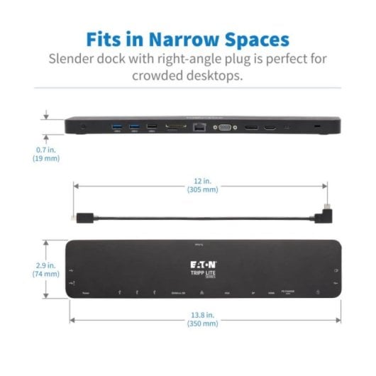 USB-C Dockingstation Tripp Lite U442-DOCK7D-B 14 Ports 4K HDMI DisplayPort VGA Gigabit Ethernet 100W PD