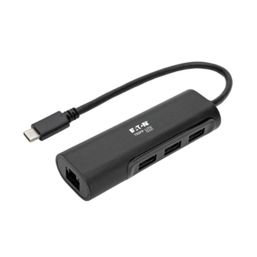 Adaptador USB-C Tripp Lite U460-003-3A1GB Ethernet Gigabit Hub 3 Puertos USB 3.1 Gen1 Negro