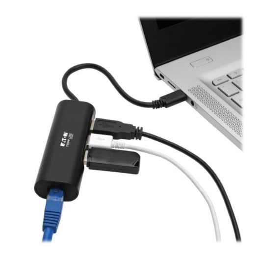 Adaptador USB-C Tripp Lite U460-003-3A1GB Ethernet Gigabit Hub 3 Puertos USB 3.1 Gen1 Negro