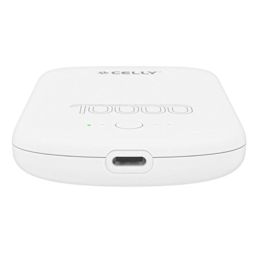Batterie externe Celly MAGPB10000PROWH 10 000 mAh avec chargeur sans fil, blanche