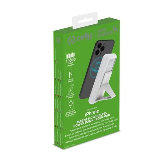 Celly MAGPB10000WH 10000 mAh Caricabatterie Wireless Esterno Bianco