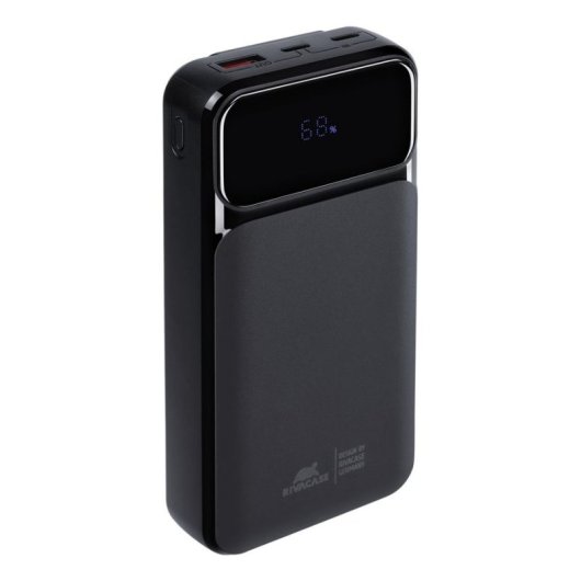Bateria externa Rivacase VA2221 de polímero de lítio 20000 mAh preta