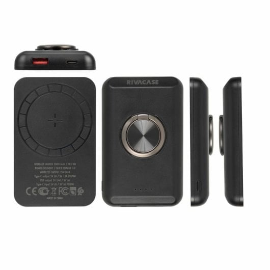 Rivacase VA2603 batería externa Polímero de litio 5000 mAh Cargador inalámbrico Negro