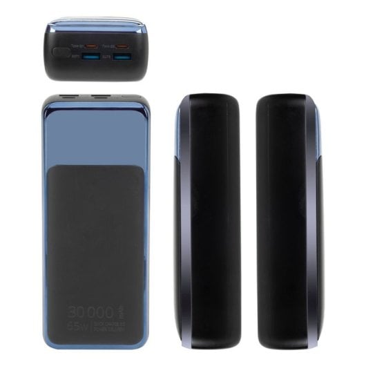 Bateria Externa Rivacase VA1080 Polímero de Lítio 30000 mAh Preta, Azul
