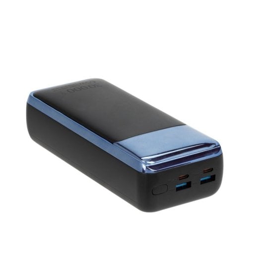 Bateria Externa Rivacase VA1080 Polímero de Lítio 30000 mAh Preta, Azul