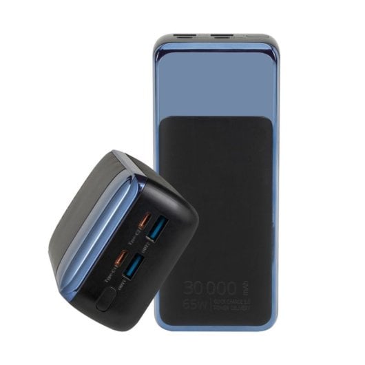 Bateria Externa Rivacase VA1080 Polímero de Lítio 30000 mAh Preta, Azul