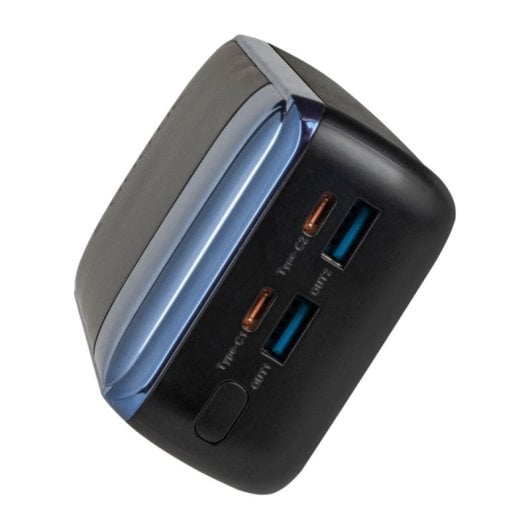 Bateria Externa Rivacase VA1080 Polímero de Lítio 30000 mAh Preta, Azul