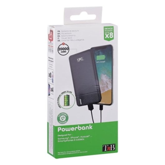 Batterie externe T'nB PBU20000 Polymère 20000 mAh Noir