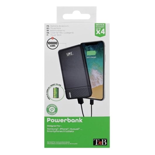 Batteria esterna T'nB PBU10000 ai polimeri 10000 mAh nera