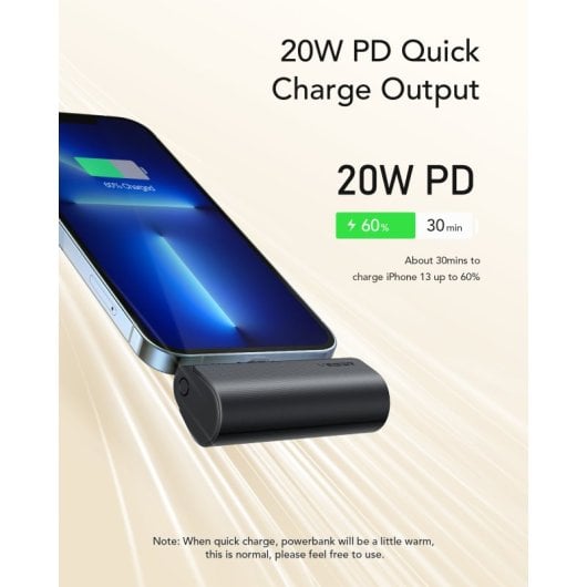 VEGER PlugOn-L VG-W0556P PowerBank plug-on 5000mah PD20W Lightning connector built-in
