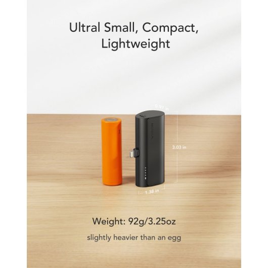 VEGER PlugOn-L VG-W0556P PowerBank plug-on 5000mah PD20W Lightning connector built-in