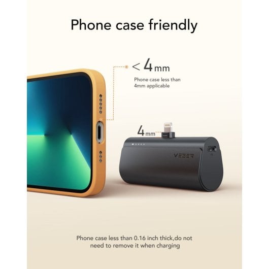 VEGER PlugOn-L VG-W0556P PowerBank plug-on 5000mah PD20W Lightning connector built-in