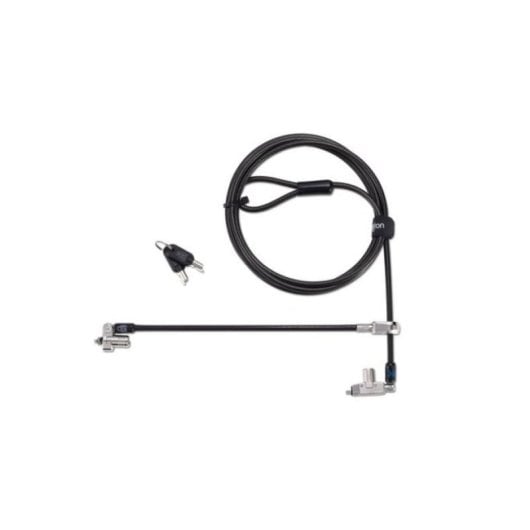Candado Kensington N17 2.0 Fino Doble Cabezal Llave Acero Negro Plata 2 Llaves