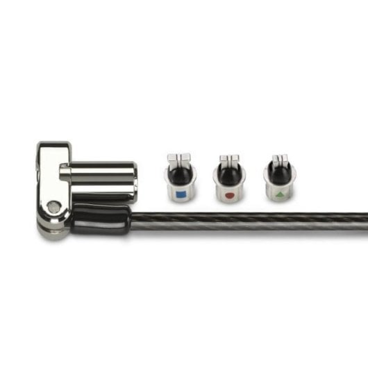 Candado portátil Kensington Universal 3 en 1, cable 1,8m, llave, carbono/plata