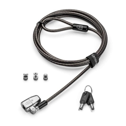 Candado portátil Kensington ClickSafe 2.0 Universal, Llave, 1,8m, 3 anclajes, Acero al carbón, Negro