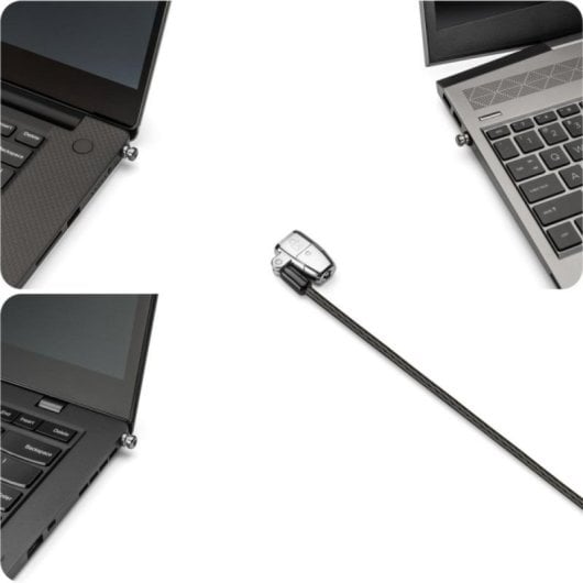 Candado portátil Kensington ClickSafe 2.0 Universal, Llave, 1,8m, 3 anclajes, Acero al carbón, Negro