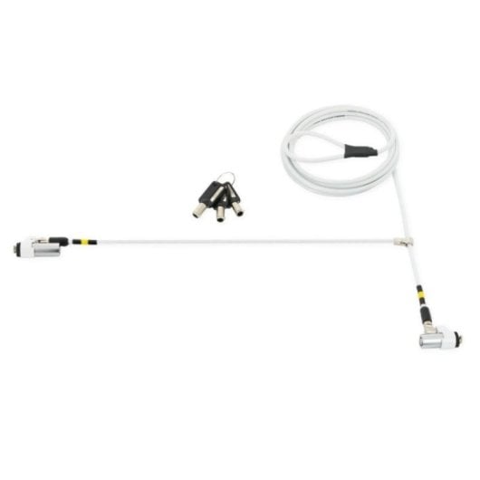 Candado seguridad portátil Mobilis 001331 acero blanco 1,8m 3 llaves