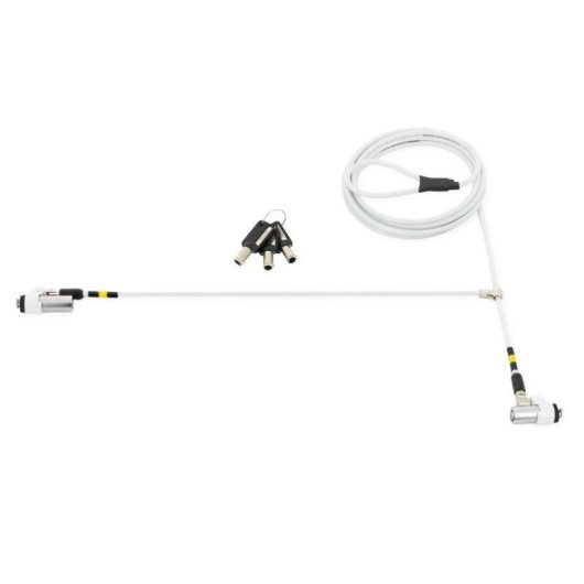 Candado seguridad portátil Mobilis 001331 acero blanco 1,8m 3 llaves