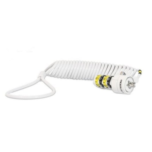 Cavo di Sicurezza con Lucchetto a Combinazione Mobilis 001234 1,8 m Bianco Acciaio