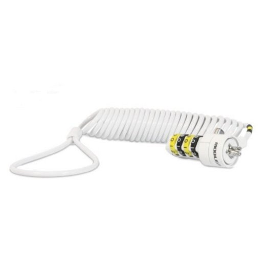 Cavo di Sicurezza con Lucchetto a Combinazione Mobilis 001234 1,8 m Bianco Acciaio