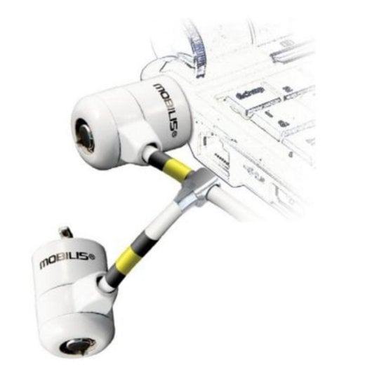 Cavo di Sicurezza Mobilis 001223 Lucchetto a Chiave Acciaio Bianco 1,8 m Cavo di Sicurezza Mobilis 001223 Lucchetto a Chiave Acciaio Bianco 1,8 m