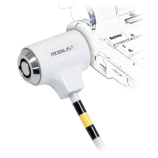 Lucchetto Mobilis 001225 Bianco Acciaio Con 3 Chiavi e Cavo 1,8 m Lucchetto Mobilis 001225 Bianco Acciaio Con 3 Chiavi e Cavo 1,8 m