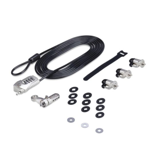 Candado de Seguridad StarTech K-Slot Cable 3m Combinación Antirrobo Negro Plata