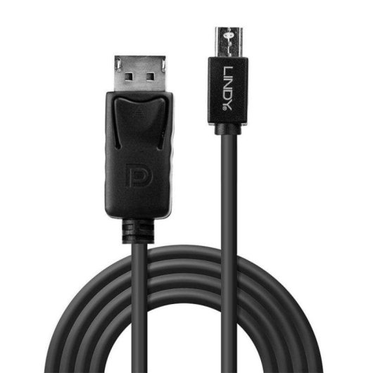 Cable Lindy 41646 Mini DisplayPort a DisplayPort 2m chapado en oro 2560x1600p Negro