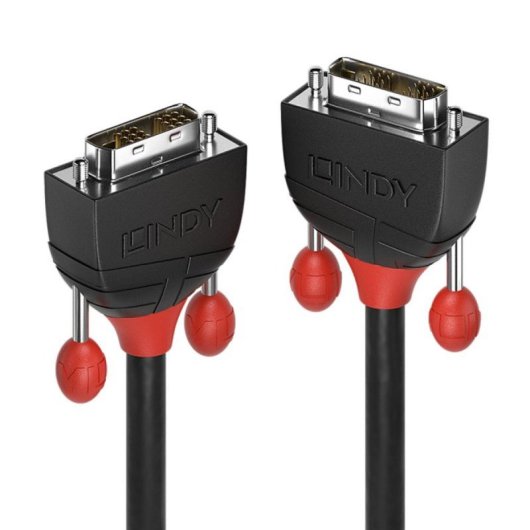 Cable DVI-D Lindy 36258 5m macho-macho negro AWG28 soporte WUXGA RoHS REACH UL