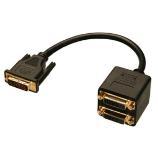Cable divisor DVI-D Lindy 0,18m Negro Macho/Hembra Conexión Digital Dual Link