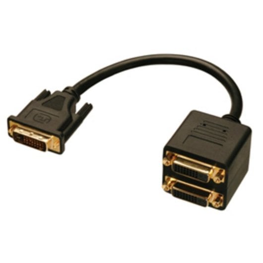 Cable divisor DVI-D Lindy 0,18m Negro Macho/Hembra Conexión Digital Dual Link
