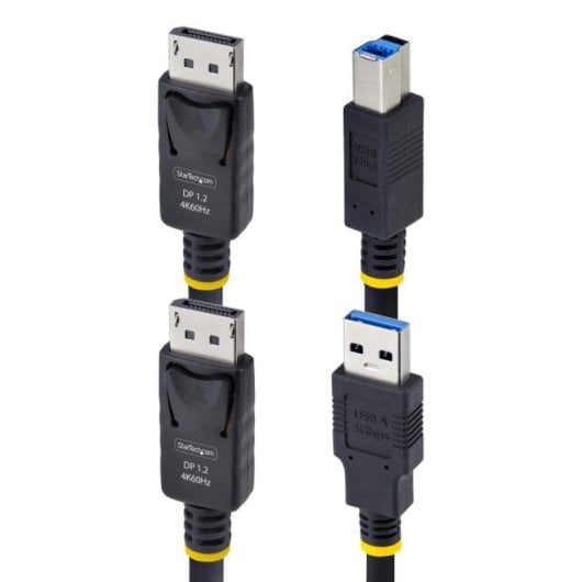 Cavo KVM StarTech DisplayPort 1.2 USB 3.2 Gen 1 Type-A Type-B 4K 60Hz 5Gbps Nero 3,1 m