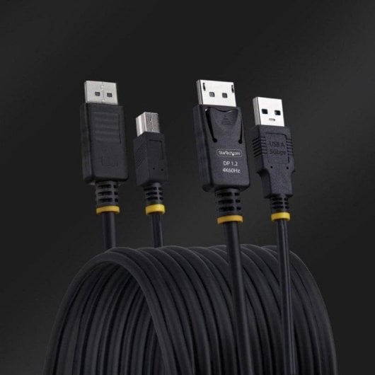 Cable KVM DisplayPort StarTech.com 3,1m USB 5Gbps 4K60Hz HDR10 Universal