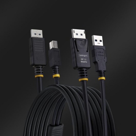Cable KVM DisplayPort y USB 3.0 StarTech.com 1,8m 4K 60Hz