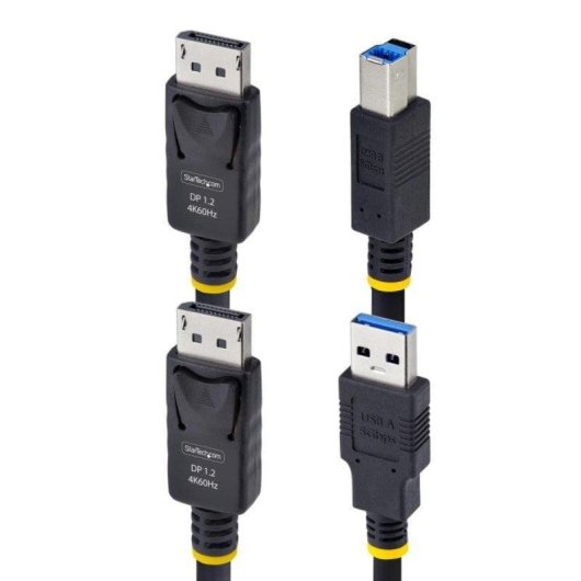Cable KVM DisplayPort y USB 3.0 StarTech.com 1,8m 4K 60Hz