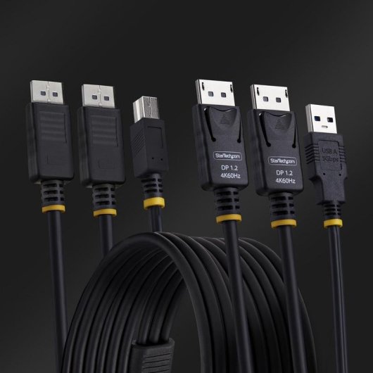 Cable KVM StarTech Dual DisplayPort 1.8m 4K 60Hz USB 5Gbps