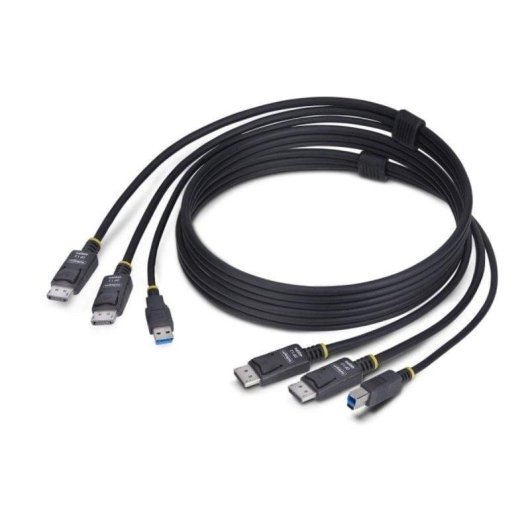 Cable KVM StarTech Dual DisplayPort 1.8m 4K 60Hz USB 5Gbps