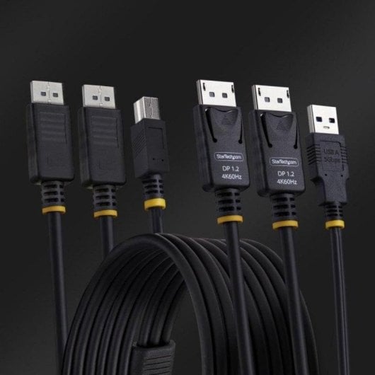 Cable KVM StarTech Dual DisplayPort 1.8m 4K 60Hz USB 5Gbps