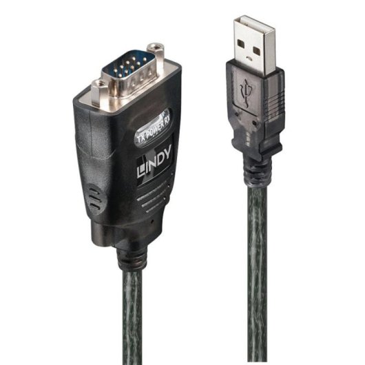 Cable Lindy 42686 USB tipo A a DB-9 1,1m Negro Certificación CE FCC Macho-Macho