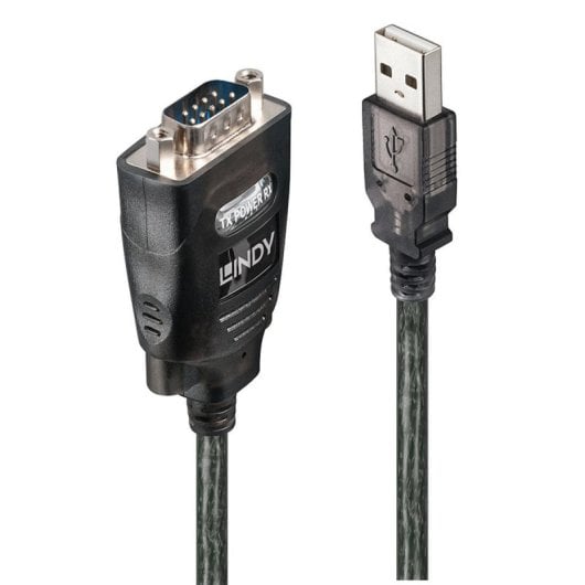 Cable Lindy 42686 USB tipo A a DB-9 1,1m Negro Certificación CE FCC Macho-Macho