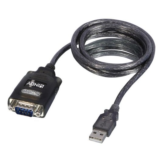 Cable Lindy 42686 USB tipo A a DB-9 1,1m Negro Certificación CE FCC Macho-Macho