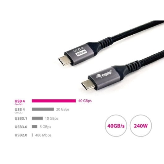 USB 4 Gen 3 C zu C Kabel Equip 128383 2m 40Gbps 240W PD3.1 USB4 Gen 3x2 USB C USB C Schwarz USB 4 Gen 3 C zu C Kabel Equip 128383 2m 40Gbps 240W PD3.1 USB4 Gen 3x2 USB C USB C Schwarz