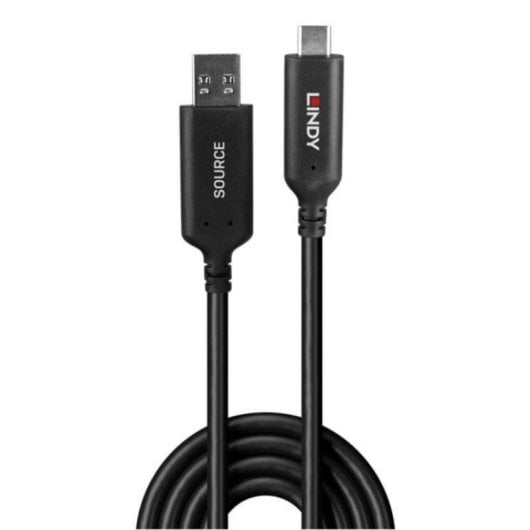 Cable USB Lindy 43395 10m USB A a USB C USB 3.2 Gen 1 5 Gbit/s Negro
